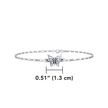 Butterfly Sterling Silver Anklet TAL037 - Jewelry